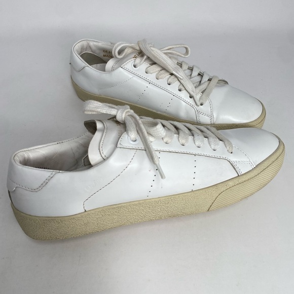 Authentic SAINT LAURENT Leather Low-Top Sneakers size 36 - Picture 1 of 10